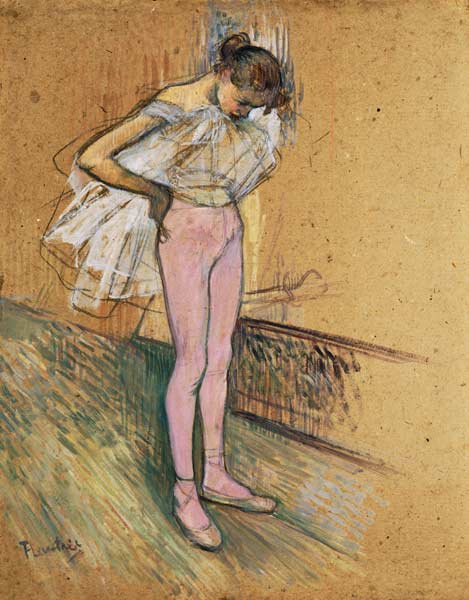 A Dancer Adjusting Her Leotard à Henri de Toulouse-Lautrec