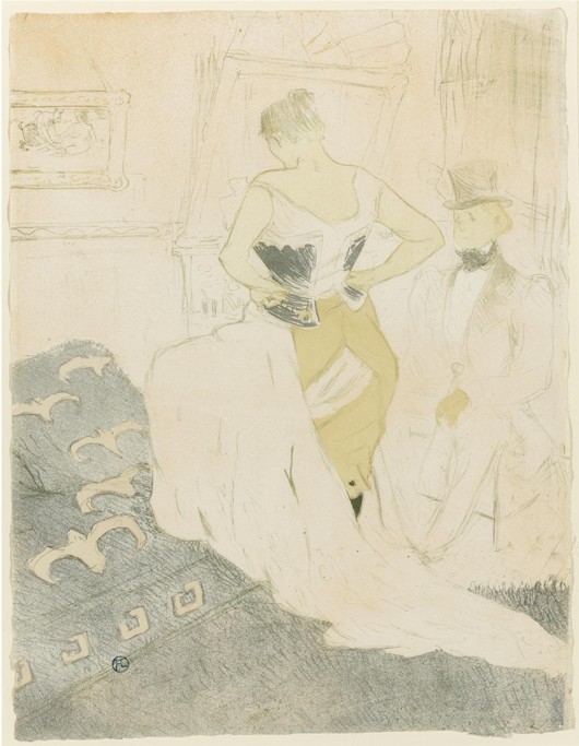 Woman Adjusting Her Corset à Henri de Toulouse-Lautrec