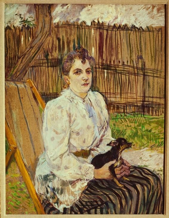 Woman with dog à Henri de Toulouse-Lautrec