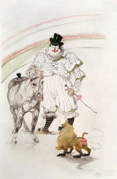 At the Circus: performing horse and monkey, 1899 (chalk, crayons and à Henri de Toulouse-Lautrec