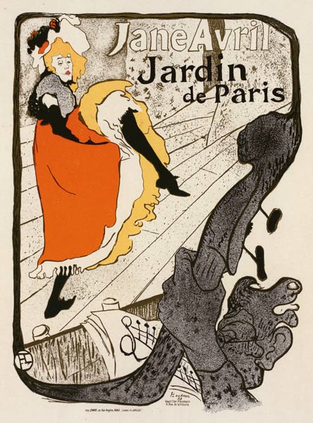 Jane Avril at the Jardin de Paris (Poster) à Henri de Toulouse-Lautrec
