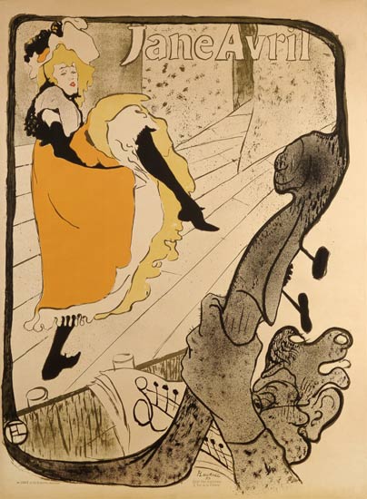 Lithographie Jane Avril à Henri de Toulouse-Lautrec