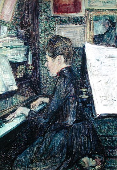 Mademoiselle Dihau (1843-1935) at the Piano à Henri de Toulouse-Lautrec