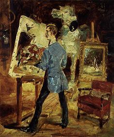 Le peintre René Princeteau dans son studio à Henri de Toulouse-Lautrec