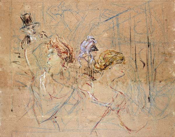 Sketch for 'At the Masked Ball' à Henri de Toulouse-Lautrec