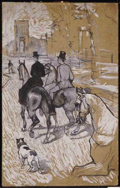 Reiter auf dem Weg zum Bois du Bolougne à Henri de Toulouse-Lautrec