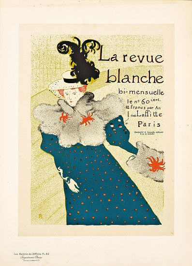 Reproduction of a poster advertising 'La Revue Blanche' à Henri de Toulouse-Lautrec