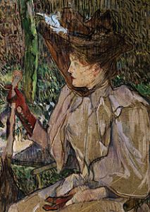 Femme étant assise avec des gants (Honorine Platzer) à Henri de Toulouse-Lautrec
