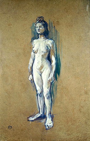 Standing Female Nude, 1898 (oil on card) à Henri de Toulouse-Lautrec