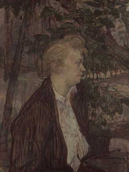 Woman seated in a Garden à Henri de Toulouse-Lautrec