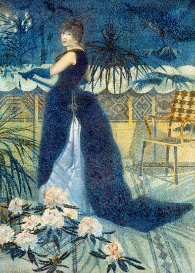 Madame Hector France, la femme de l'artiste, debout. à Henri-Edmond Cross