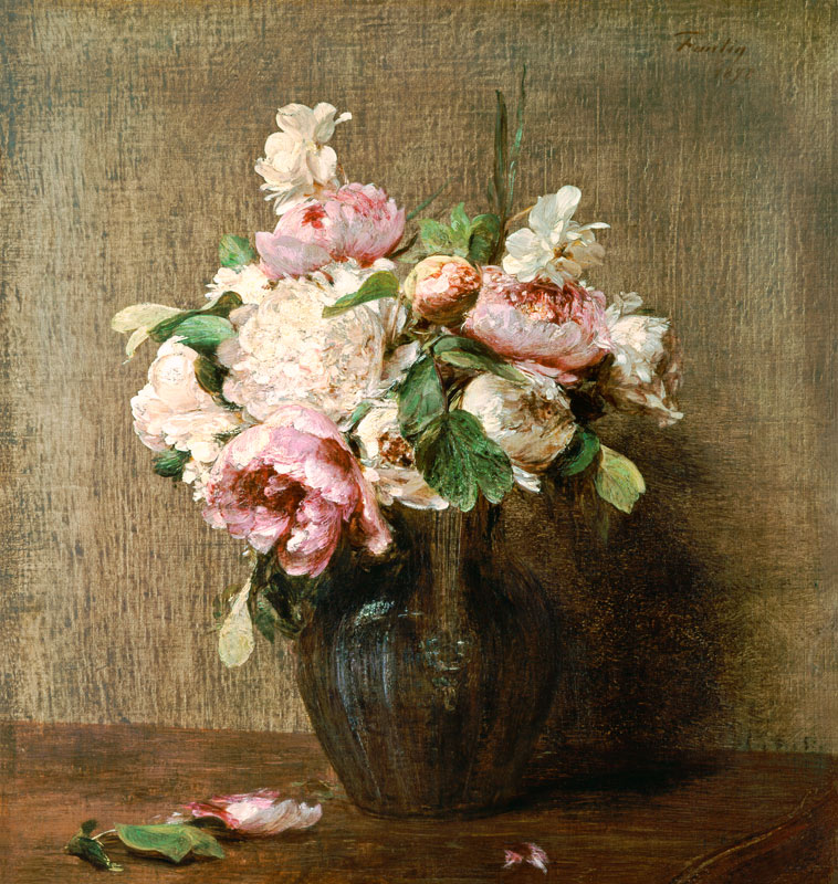 Pivoines Blanches et Roses, Narcisses à Henri Fantin-Latour
