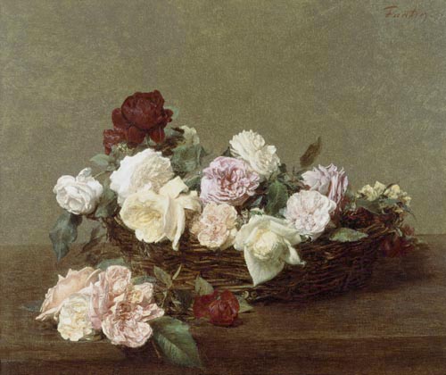 Un panier de roses à Henri Fantin-Latour