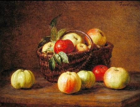 Apples in a Basket and on a Table à Henri Fantin-Latour
