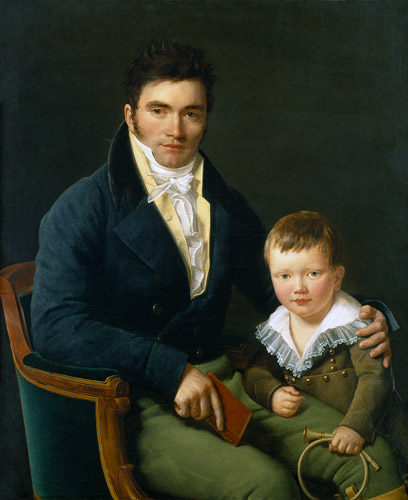 Portrait of a Member of the Barbet Family with his Son à Henri Francois Riesener