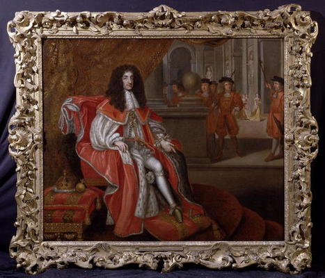 Charles II at Court (oil on canvas) à Henri Gascard