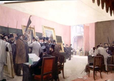 A Meeting of the Judges of the Salon des Artistes Francais à Henri Gervex