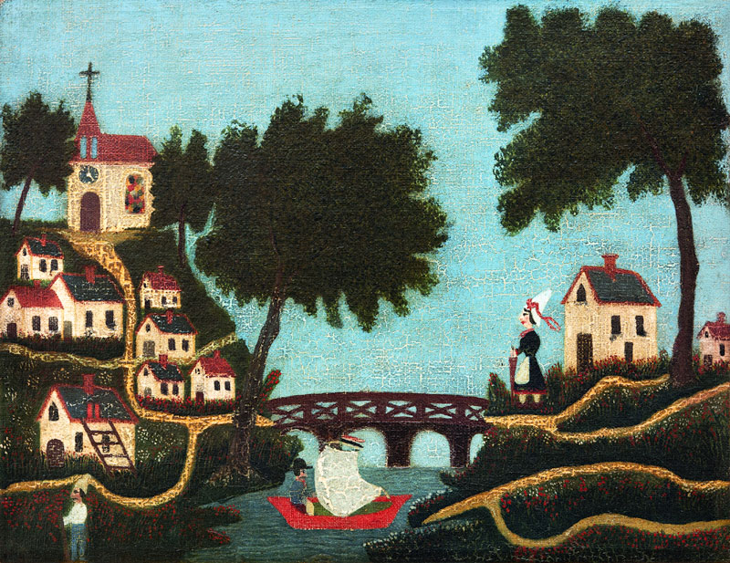 H.Rousseau / Landcape with bridge à Henri Julien-Félix Rousseau