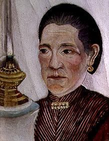 portrait de la deuxième femme de l'artiste avec la lampe à Henri Julien-Félix Rousseau