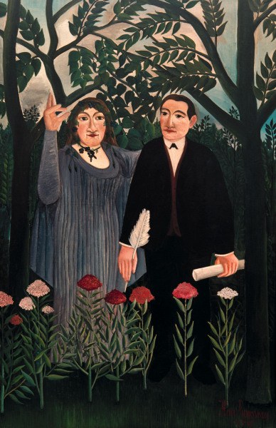 H.Rousseau, The Muse Inspires the Poet à Henri Julien-Félix Rousseau