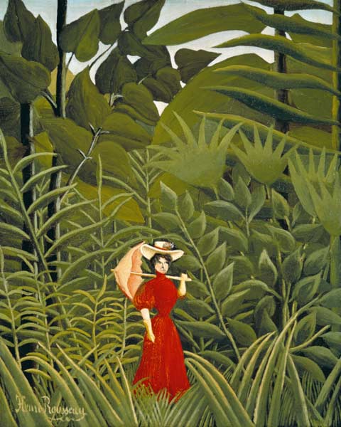 Woman in Red in the Forest à Henri Julien-Félix Rousseau