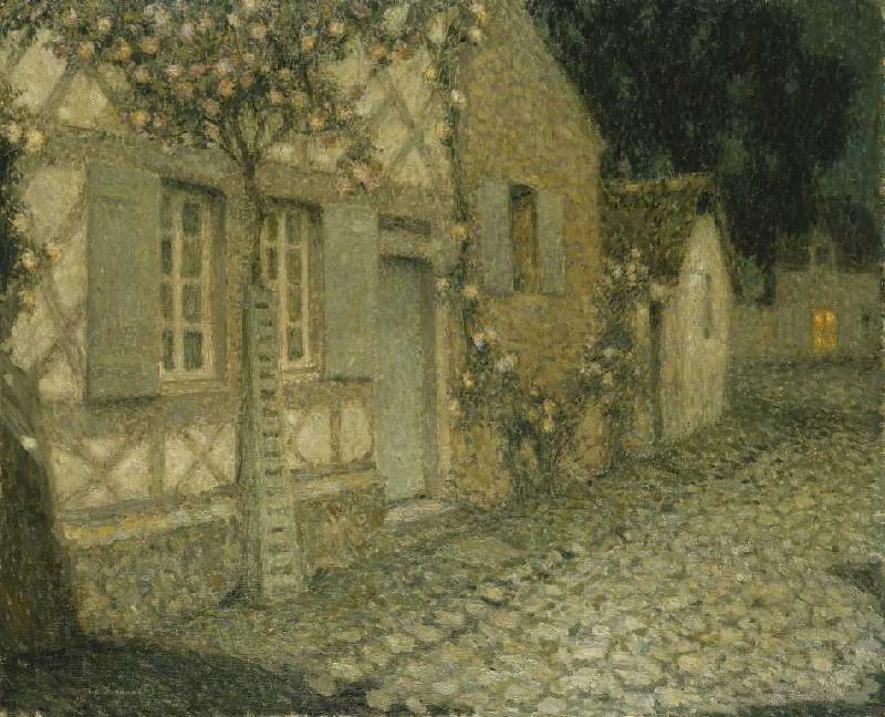 Das Haus des Gärtners im Mondlicht, Gerberoy à Henri Le Sidaner