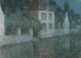 Maisons en soirée au Canal (Nemours)