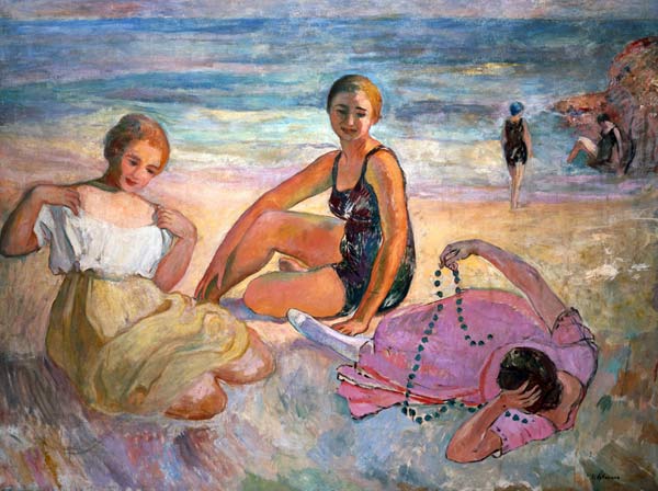 Femmes sur la plage de mer. à Henri Lebasque