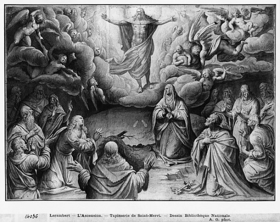 Life of Christ, Ascension, preparatory study of tapestry cartoon for the Church Saint-Merri in Paris à Henri Lerambert