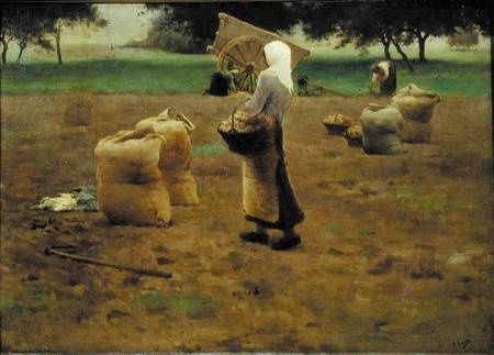 Harvesting Potatoes à Henri Lerolle