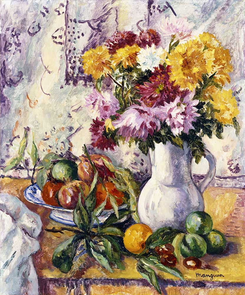 Chrysanthemums and Fruit, 1939 à Henri Manguin