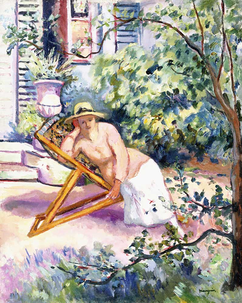 Jeanne in the Garden at Neuilly, 1919 à Henri Manguin