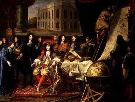 Jean-Baptiste Colbert (1619-83) Presenting the Members of the Royal Academy of Science to Louis XIV à Henri Testelin