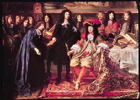 Jean-Baptiste Colbert (1619-83) Presenting the Members of the Royal Academy of Science to Louis XIV