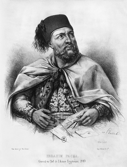Portrait of Ibrahim Pasha à Henri Daniel Plattel