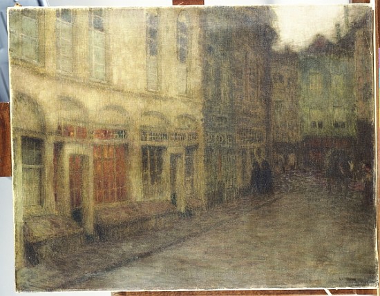 Square in Ypres, Dusk, c.1898 à Henri Eugene Augustin Le Sidaner