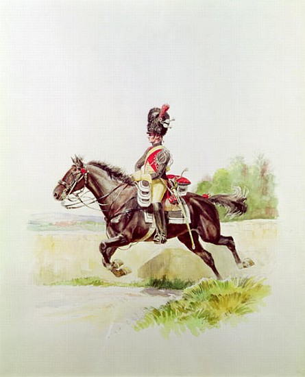 Soldier of the Imperial Guard on Horseback à Henri Georges Jacques Chartier