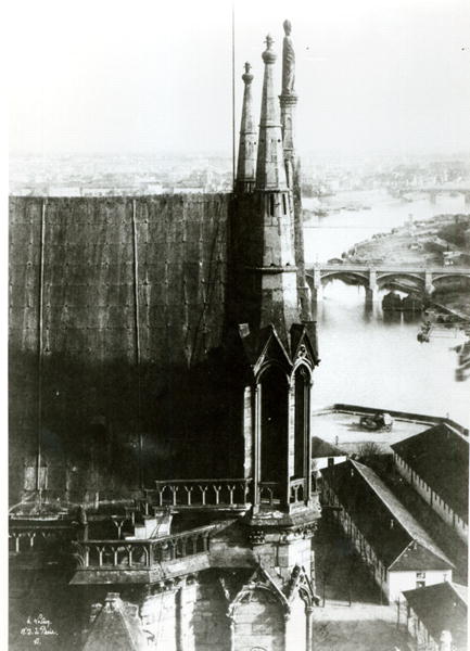 View of the Cathedral of Notre-Dame in Paris and the River Seine, c.1853 (b/w photo)  à Henri Jean-Louis Le Secq