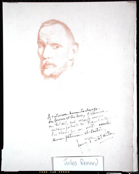 Jules Renard (1864-1910) from 'Tetes et Pensees' 1901 (colour litho) à Henry Bataille