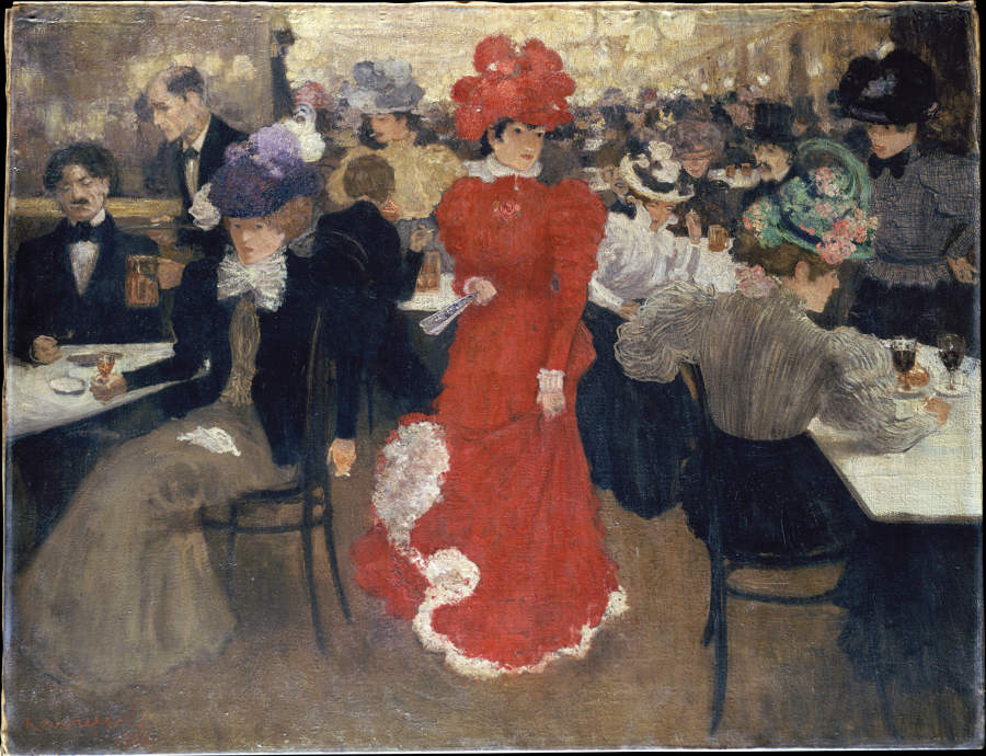 In the Café dHarcourt in Paris à Henry Jacques Evenepoel
