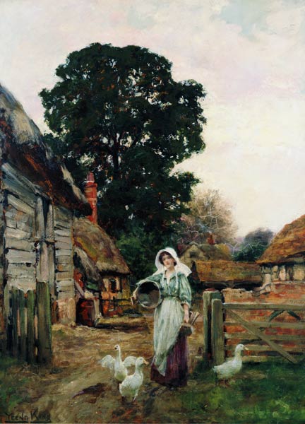 The Dairy Maid (board) à Henry John Yeend King