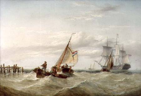 An East Indiaman and other Shipping off the Coast à Henry Redmore