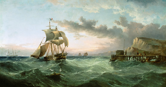 Shipping off Speeton Cliffs, Yorkshire à Henry Redmore