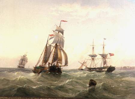 Vessels off a Coastline à Henry Redmore