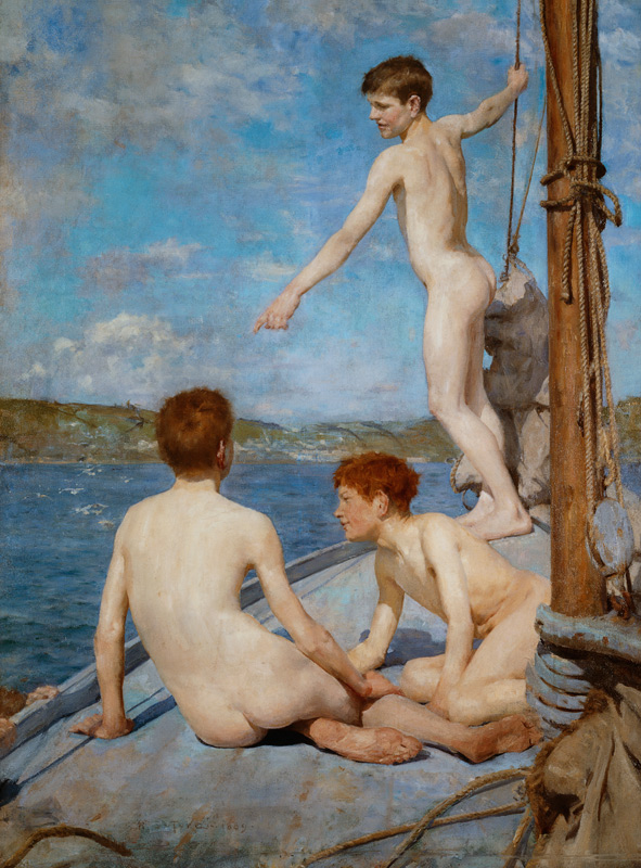 The Bathers, 1889 (oil on canvas) à Henry Scott Tuke