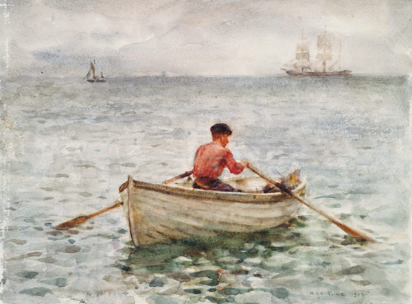 The Waterman and His Boat à Henry Scott Tuke