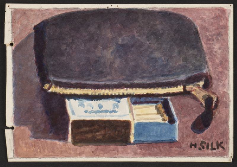 Purse and matches, c.1930 (pencil & w/c on paper) à Henry Silk