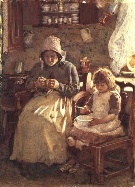 Grandmother and Child, Yorkshire à Henry Silkstone Hopwood