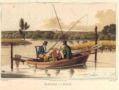 Fishing in a Punt, aquatinted by I. Clark, pub. by Thomas McLean à Henry Thomas Alken