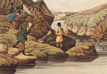 Salmon Fishing, auqatinted by I. CLark, pub. by Thomas McLean à Henry Thomas Alken